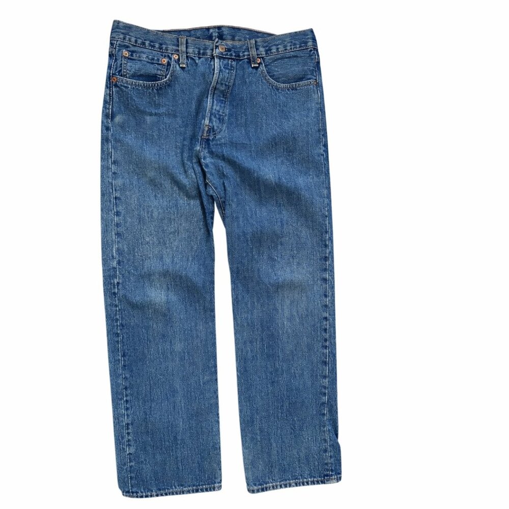 Levi's 501 Original Fit Jeans Men 34x30 Blue Denim Button Fly Straight Leg